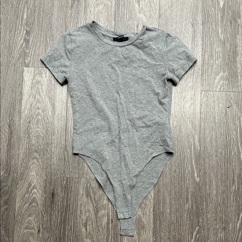 Gray Short Sleeve Bodysuit